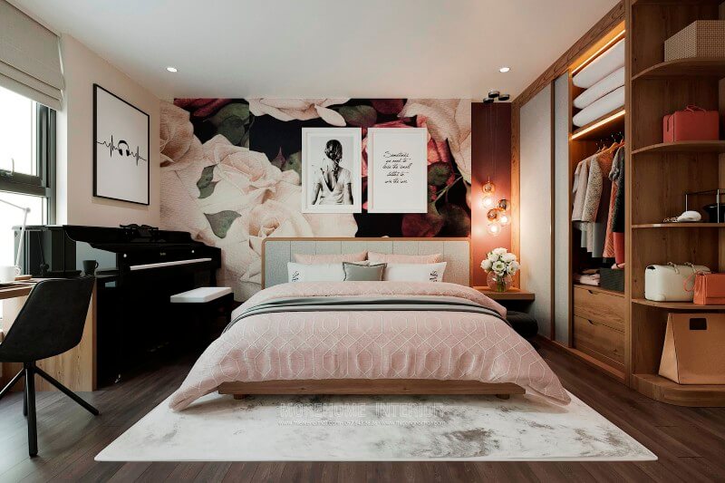 Mẫu giường ngủ gỗ công nghiệp ấn tượng là gợi ý không tồi cho không gian phòng ngủ chung cư